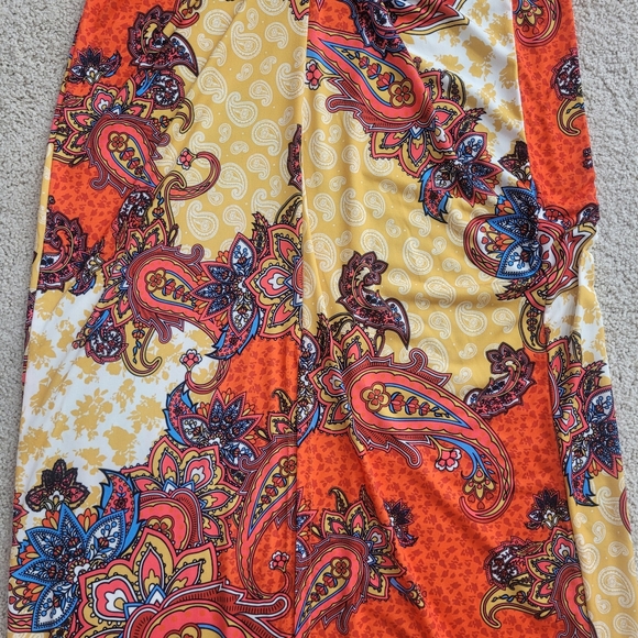 *NWOT* Venus Boho Paisley Twist Knot Front Detail Maxi Dress in Orange - Size S - Picture 11 of 14